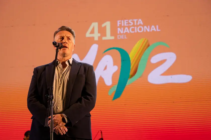 Mario Ferraresi en la apertura de la 41º Fiesta del Maíz